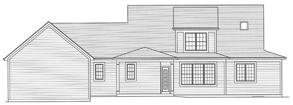 Rear Elevation for House Plan #530142