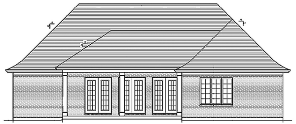 Rear Elevation for House Plan #534552