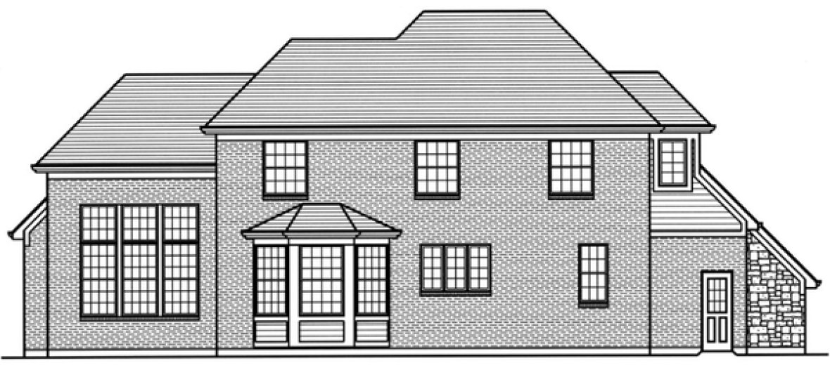Rear Elevation for House Plan #535742