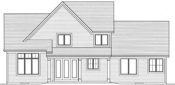 Rear Elevation for House Plan #530452