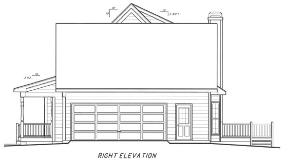 Right Elevation for House Plan #126391