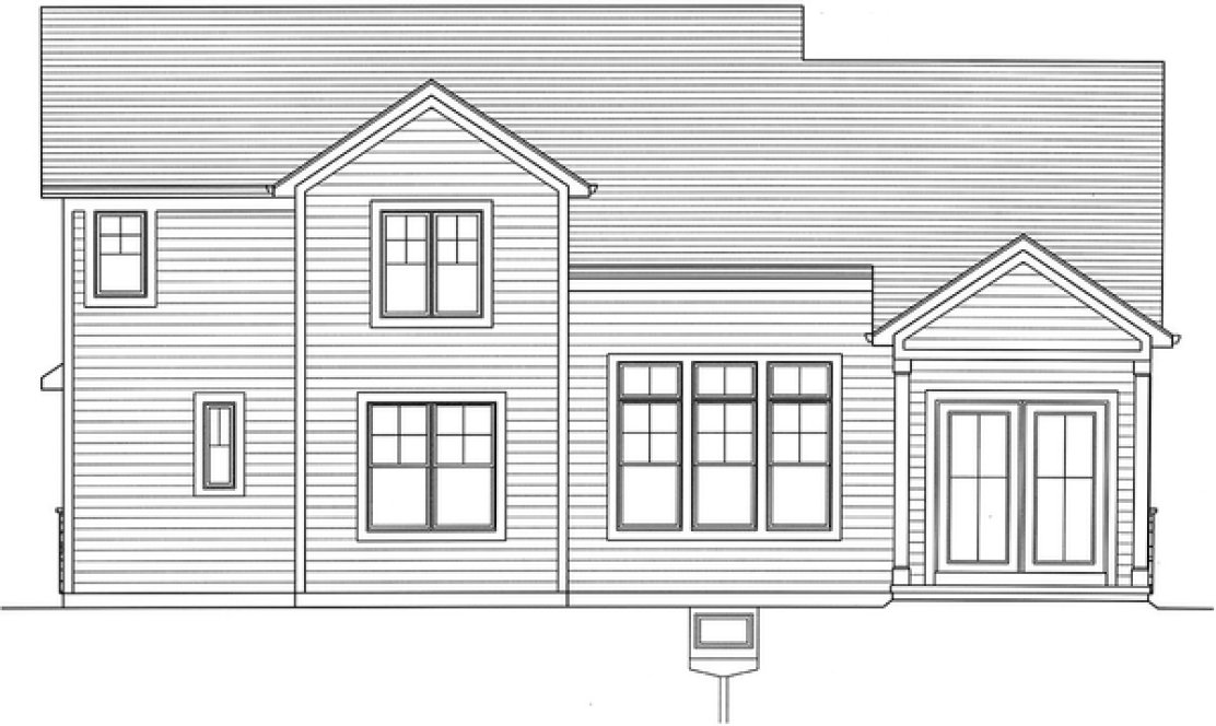 Rear Elevation for House Plan #531902