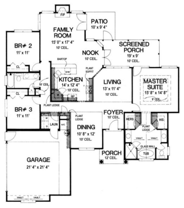Main Floor Plan for House Plan #862091