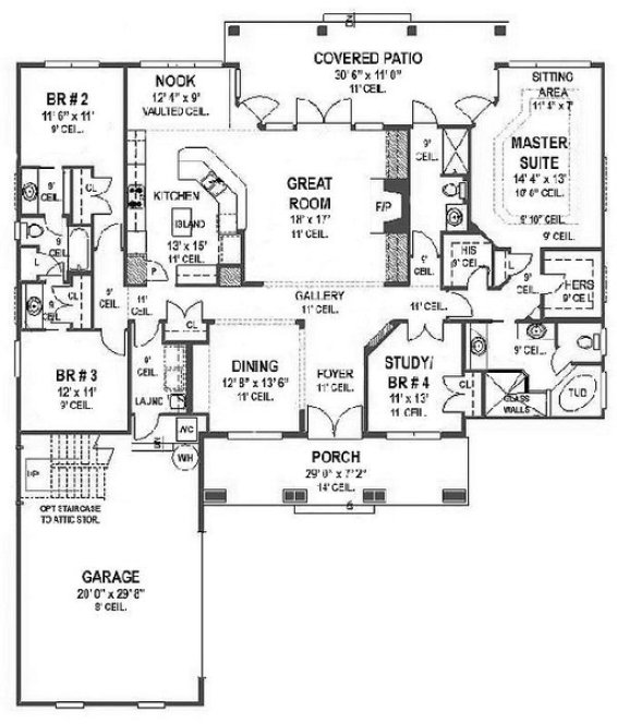 Main Floor Plan for House Plan #865442
