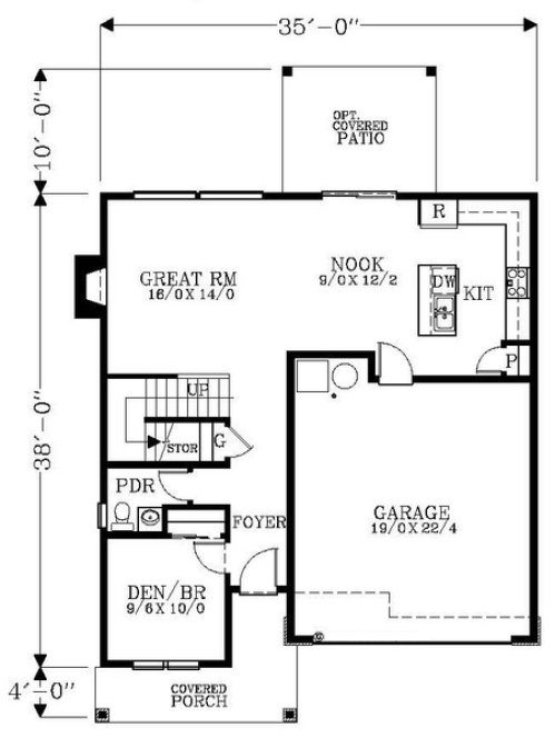 Main Floor Plan for House Plan #856881
