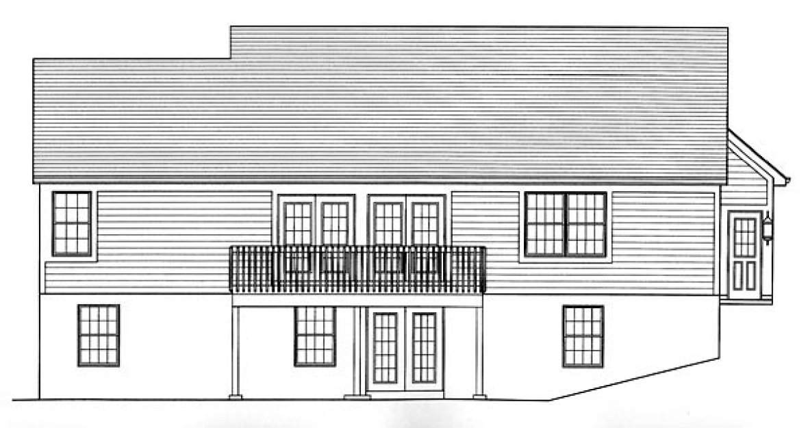 Rear Elevation for House Plan #531231