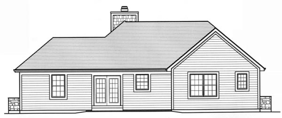 Rear Elevation for House Plan #539031