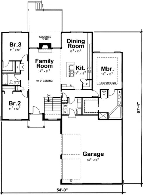 Main Floor Plan for House Plan #157381