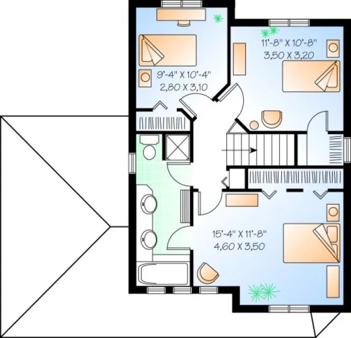 Second Floor Plan for House Plan #142572
