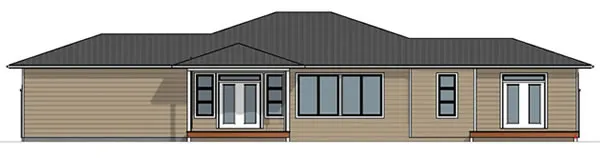 Rear Elevation for House Plan #203015