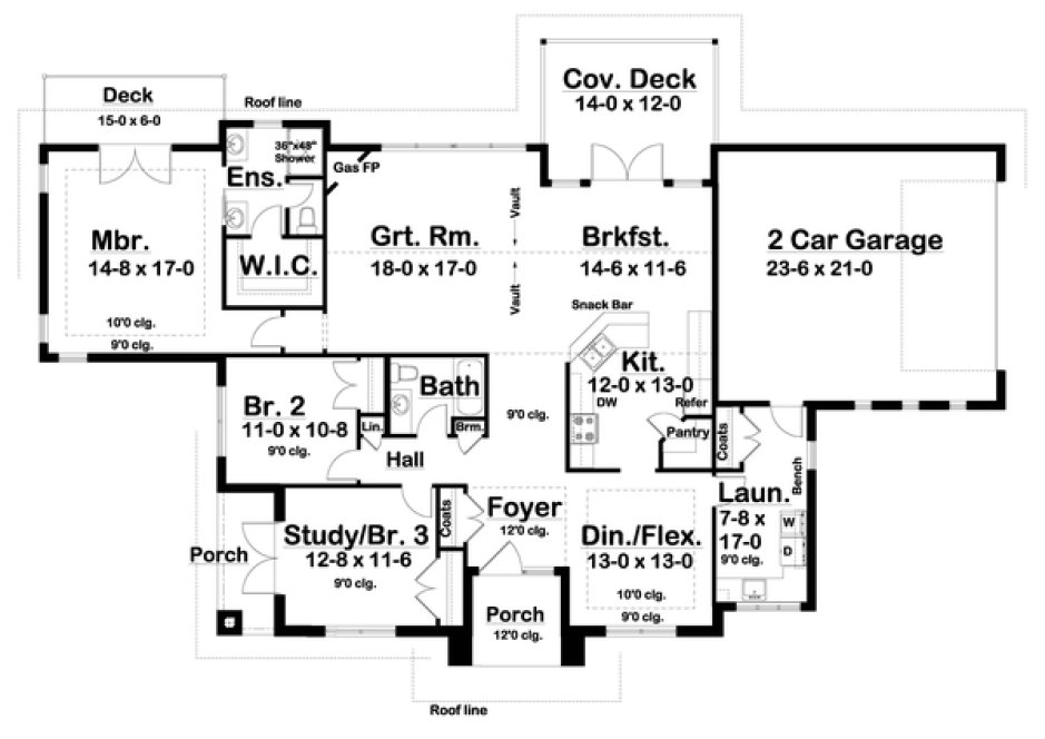Main Floor Plan for House Plan #203015