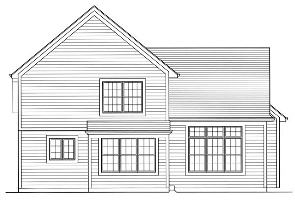 Rear Elevation for House Plan #538282