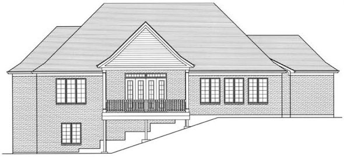 Rear Elevation for House Plan #536382