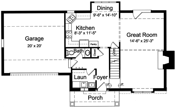 Main Floor Plan for House Plan #537002