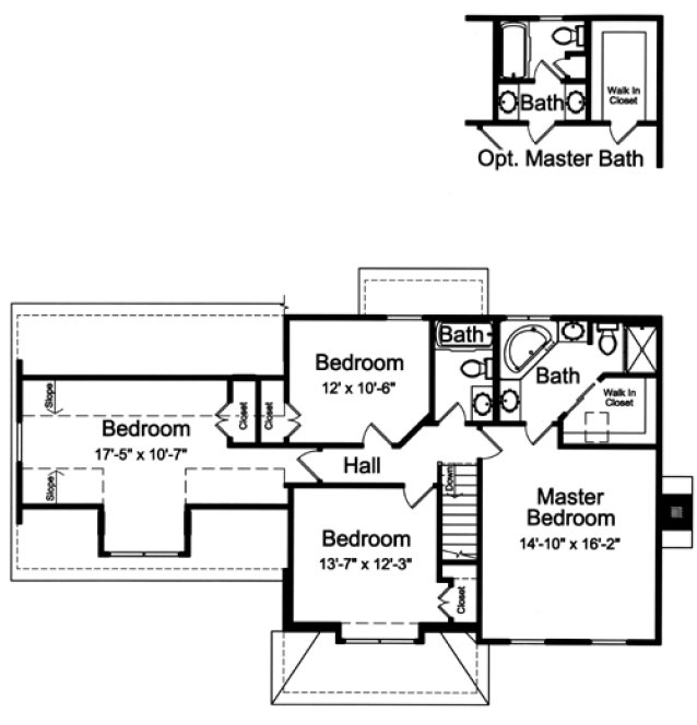 Second Floor Plan for House Plan #537002
