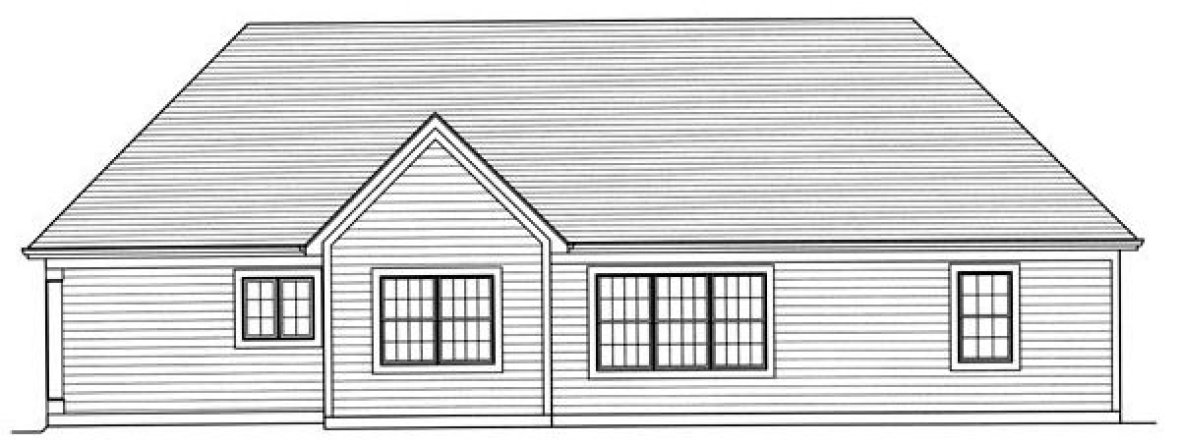 Rear Elevation for House Plan #537951