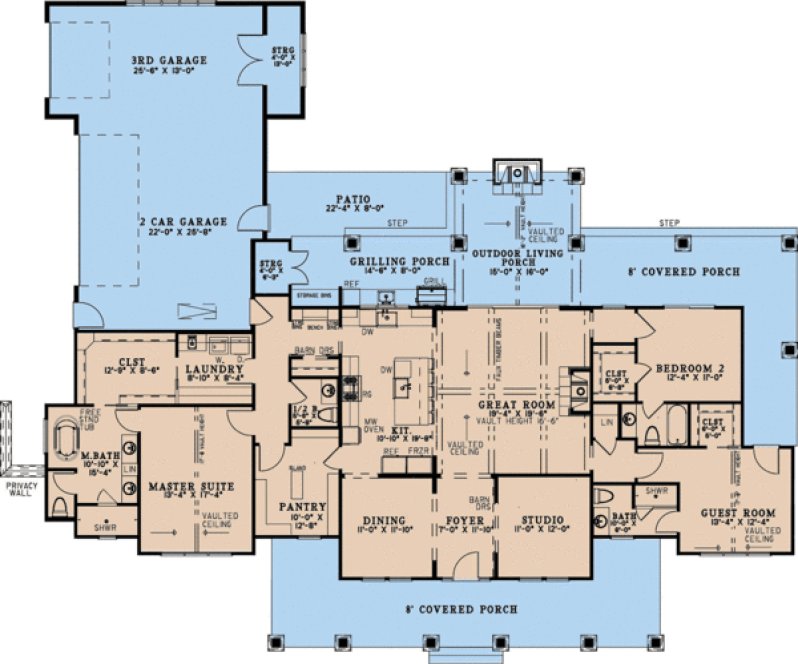 Main Floor Plan for House Plan #310842