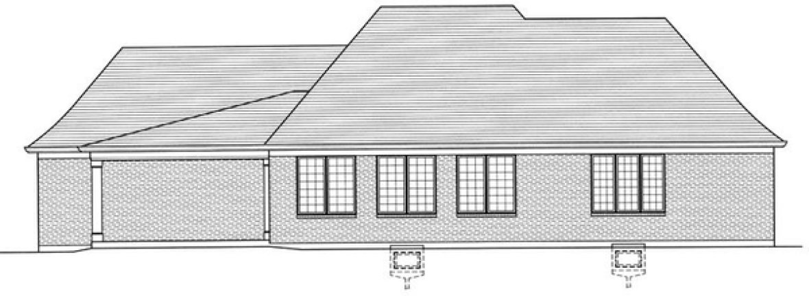 Rear Elevation for House Plan #538491
