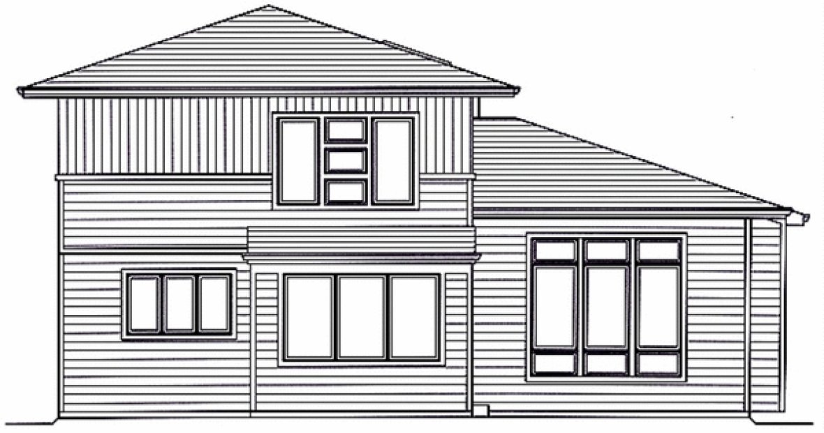 Rear Elevation for House Plan #537981