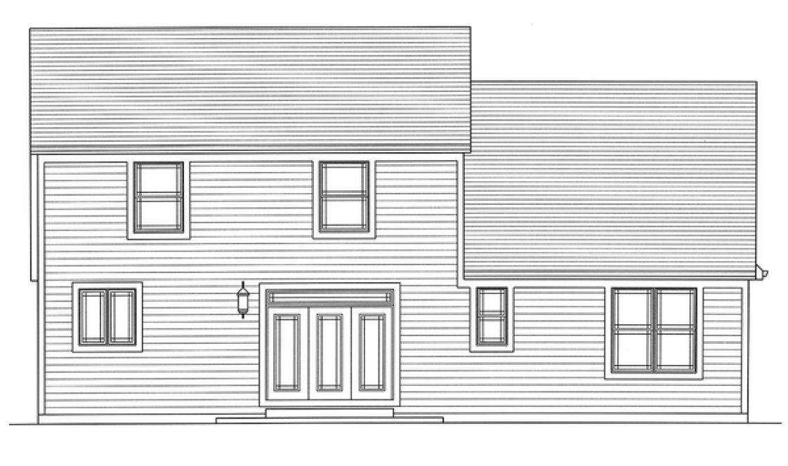 Rear Elevation for House Plan #535202