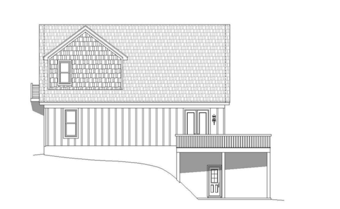 Rear Elevation for House Plan #696371
