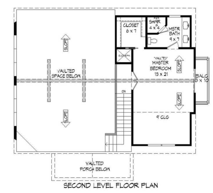 Second Floor Plan for House Plan #696371