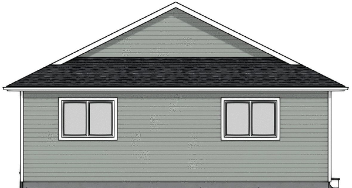 Rear Elevation for House Plan #203016