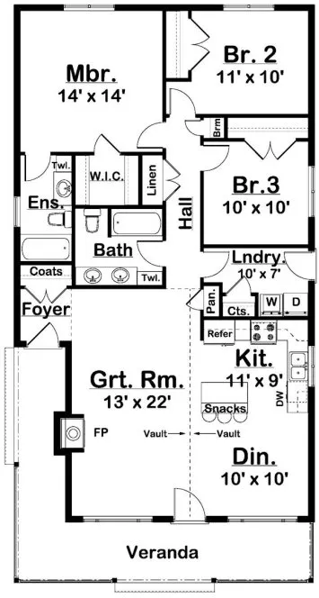 Main Floor Plan for House Plan #203016