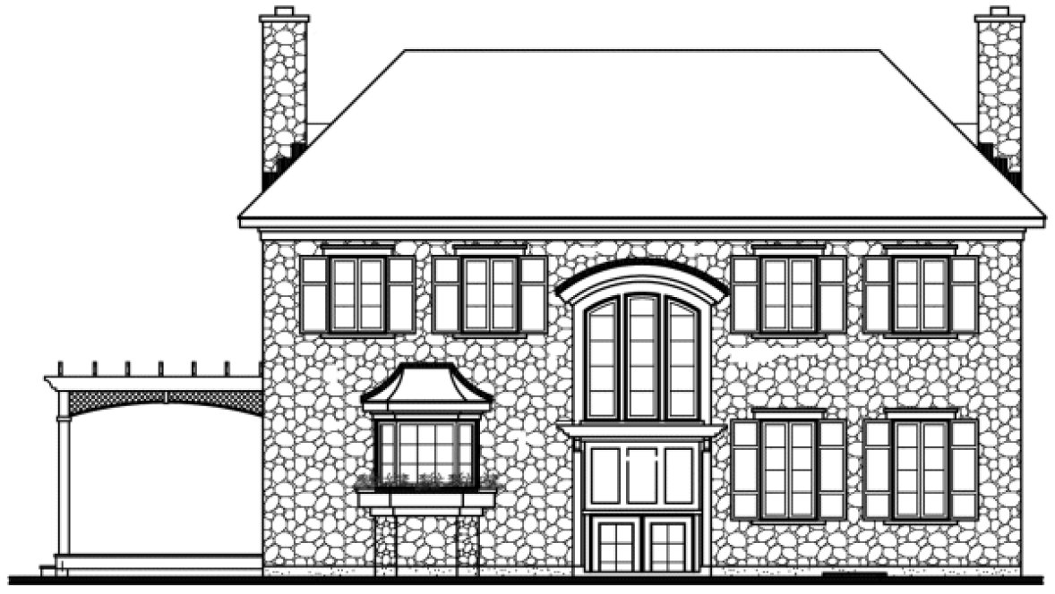 Rear Elevation for House Plan #144672