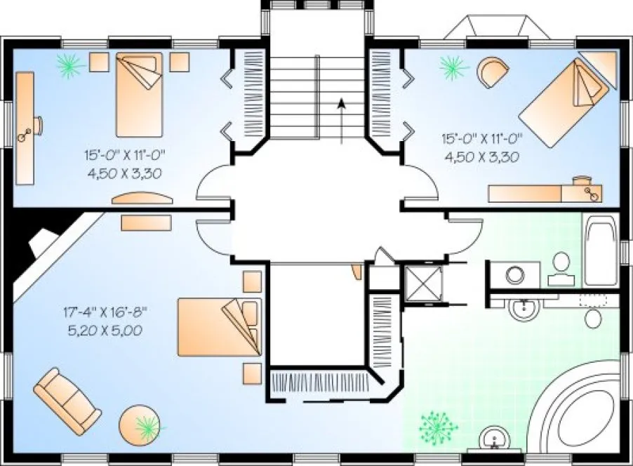 Second Floor Plan for House Plan #144672