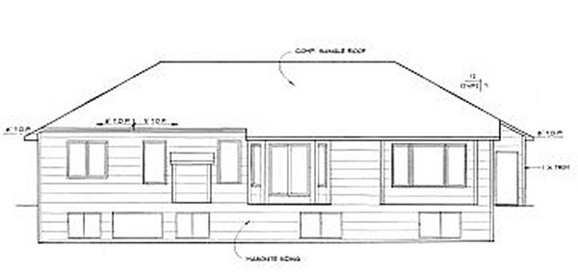 Rear Elevation for House Plan #352441