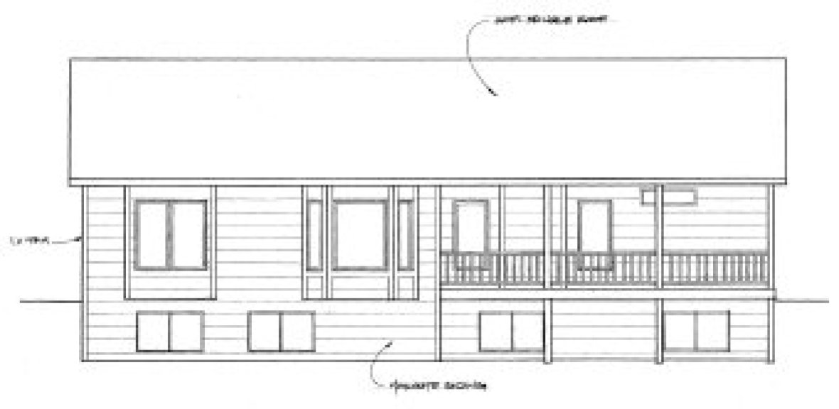 Rear Elevation for House Plan #350741