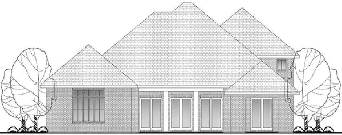 Rear Elevation for House Plan #304873