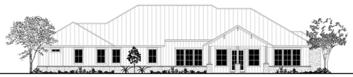 Rear Elevation for House Plan #306633