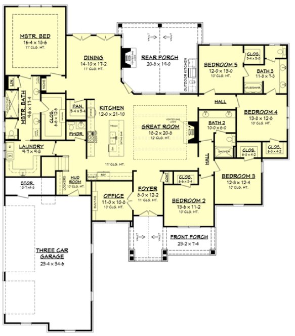 Main Floor Plan for House Plan #301133