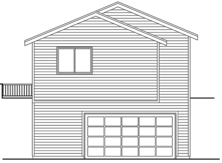 Rear Elevation for House Plan #341371