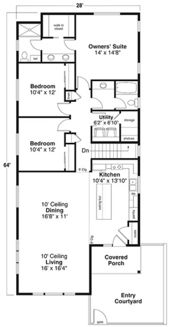 Main Floor Plan for House Plan #341371