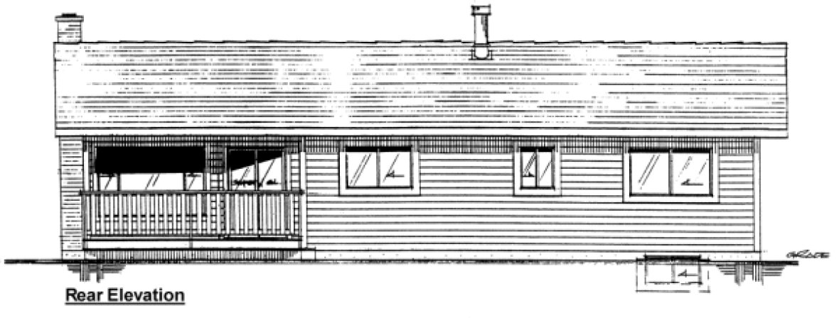 Rear Elevation for House Plan #200263