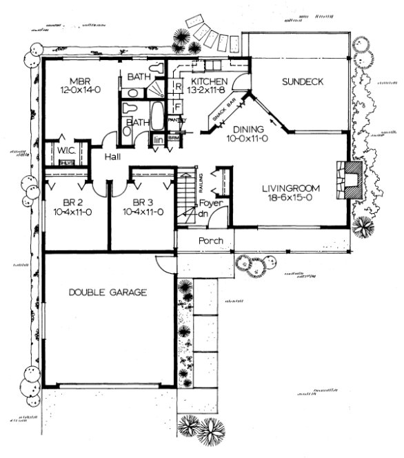 Main Floor Plan for House Plan #200263