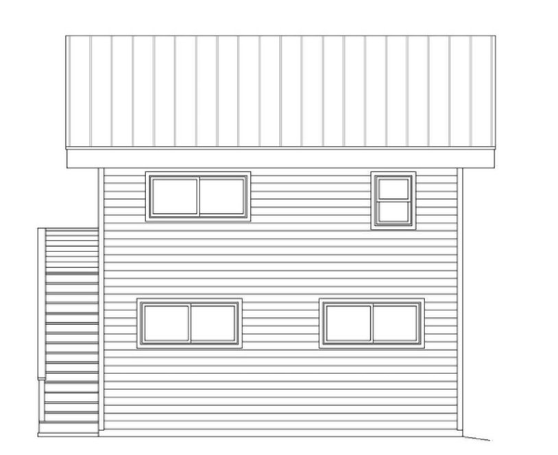 Rear Elevation for House Plan #690560