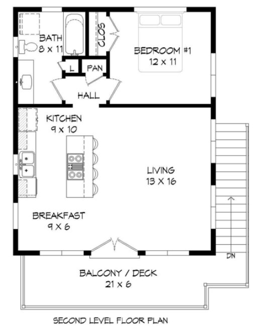 Second Floor Plan for House Plan #690560