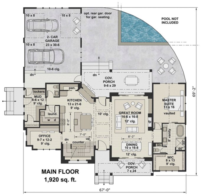Main Floor Plan for House Plan #289382
