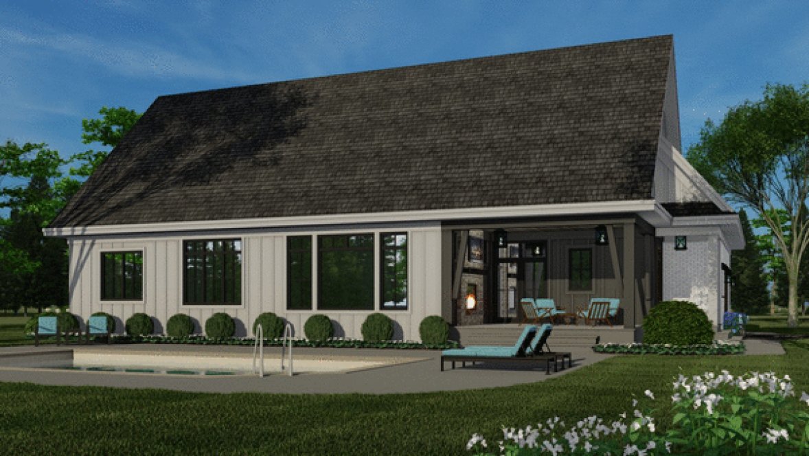 Rear Elevation for House Plan #286333