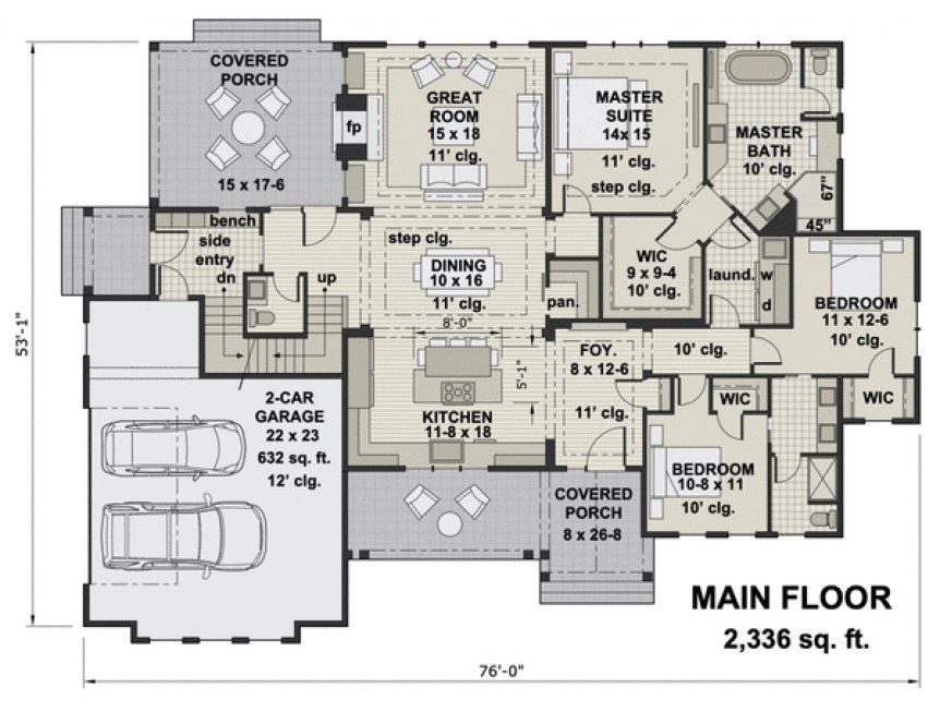 Main Floor Plan for House Plan #286333