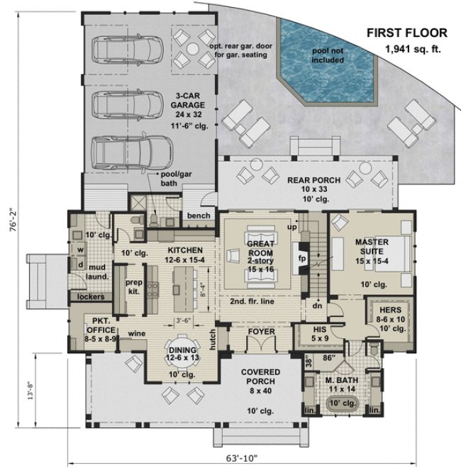 Main Floor Plan for House Plan #283192