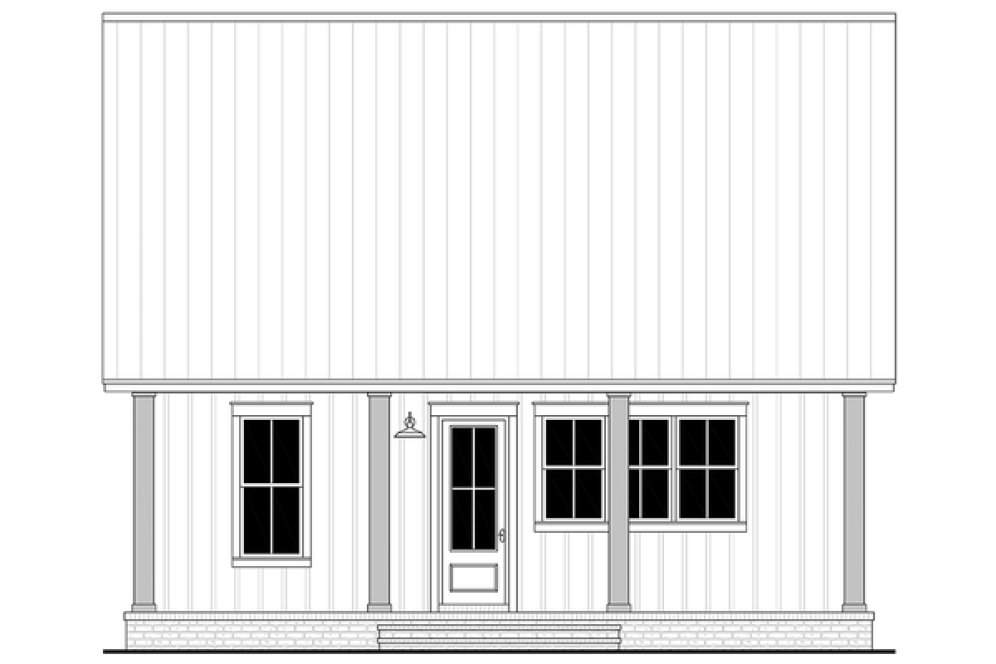 Rear Elevation for House Plan #300701