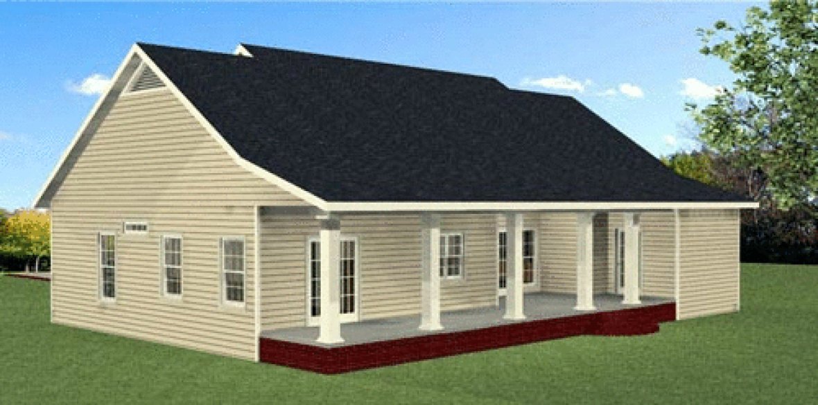 Rear Elevation for House Plan #438591