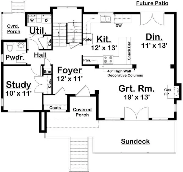 Main Floor Plan for House Plan #203011
