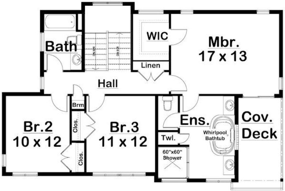 Second Floor Plan for House Plan #203011