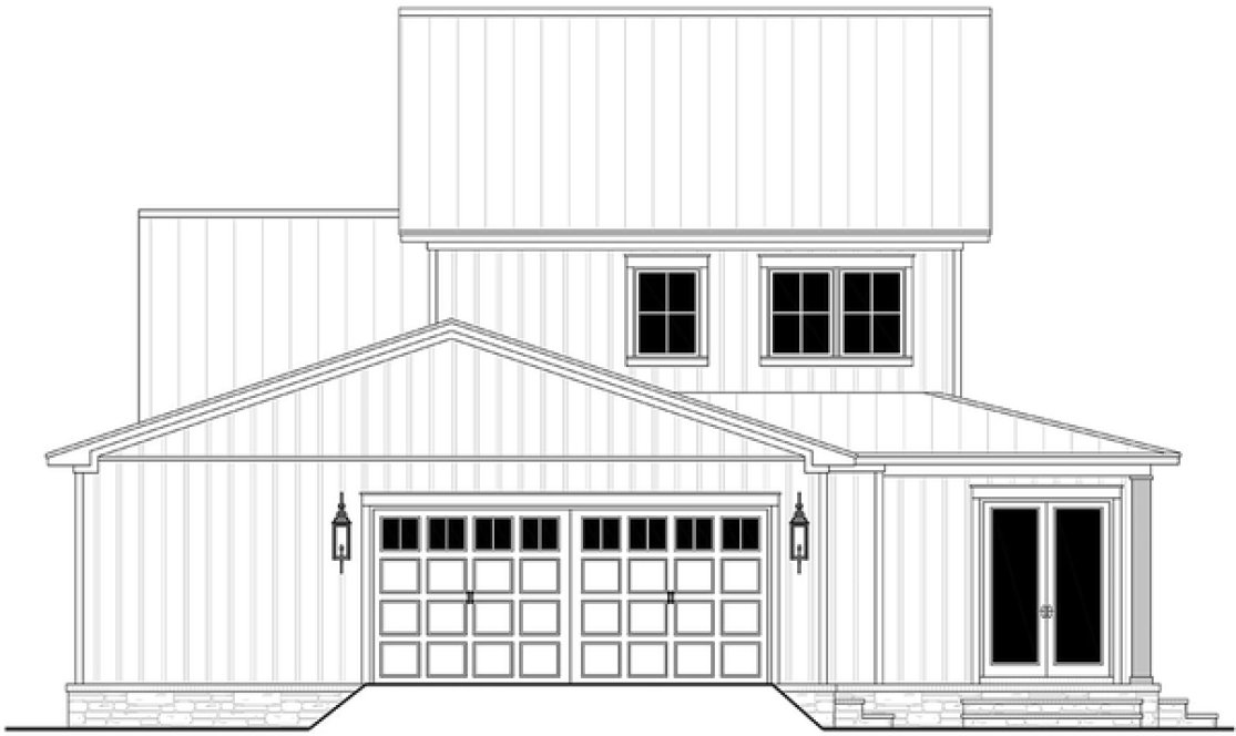 Rear Elevation for House Plan #308262